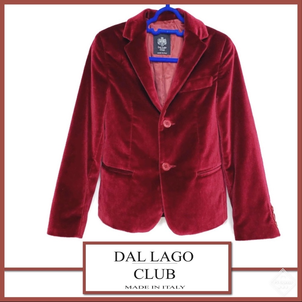 Dal Lago Club Boys Velvet Notch Lapel Blazer Sz 6